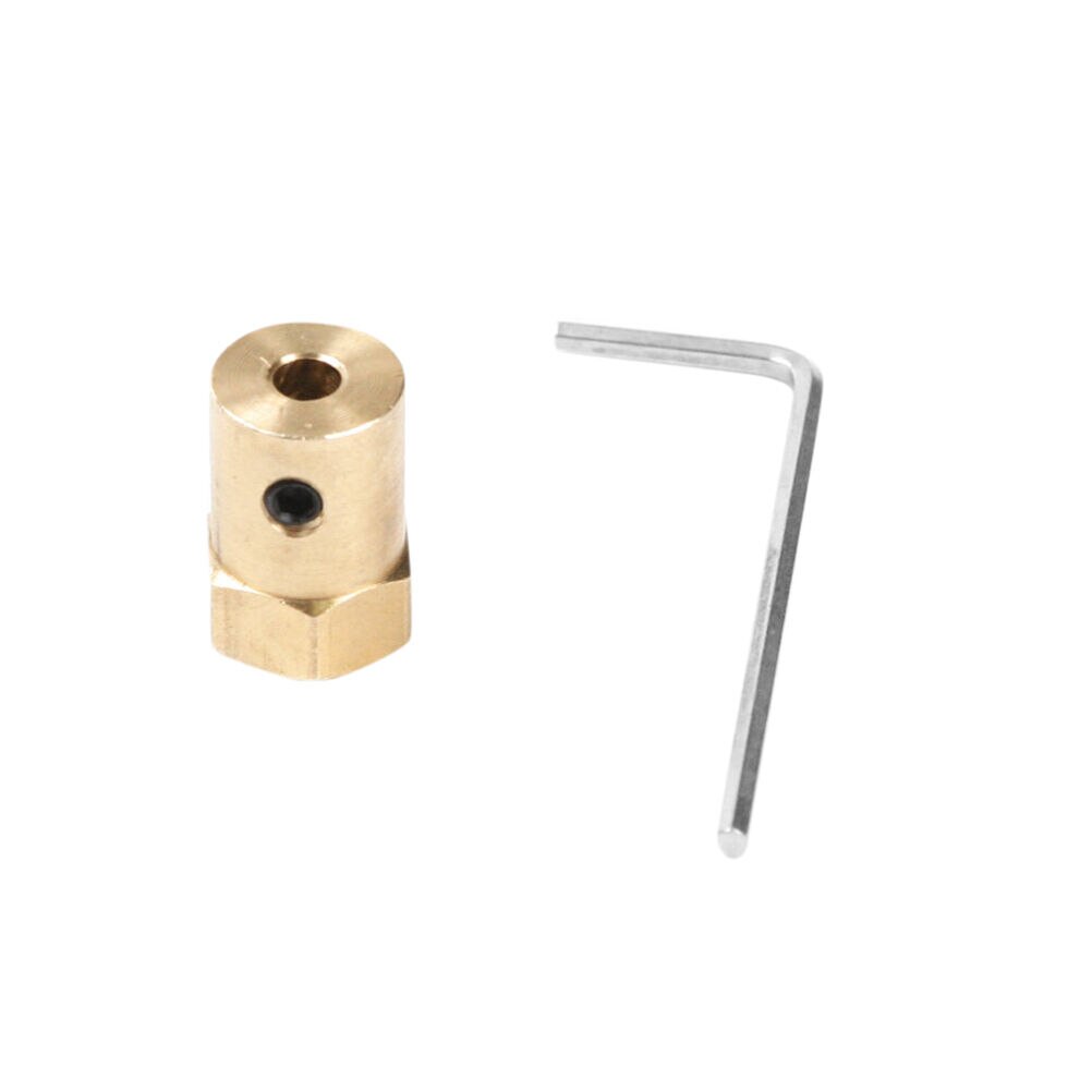 3mm/4mm/5mm/6mm/7mm/8mm Hex Connector Brass Flexible Motor Shaft Coupler Coupling with Screw Wrench