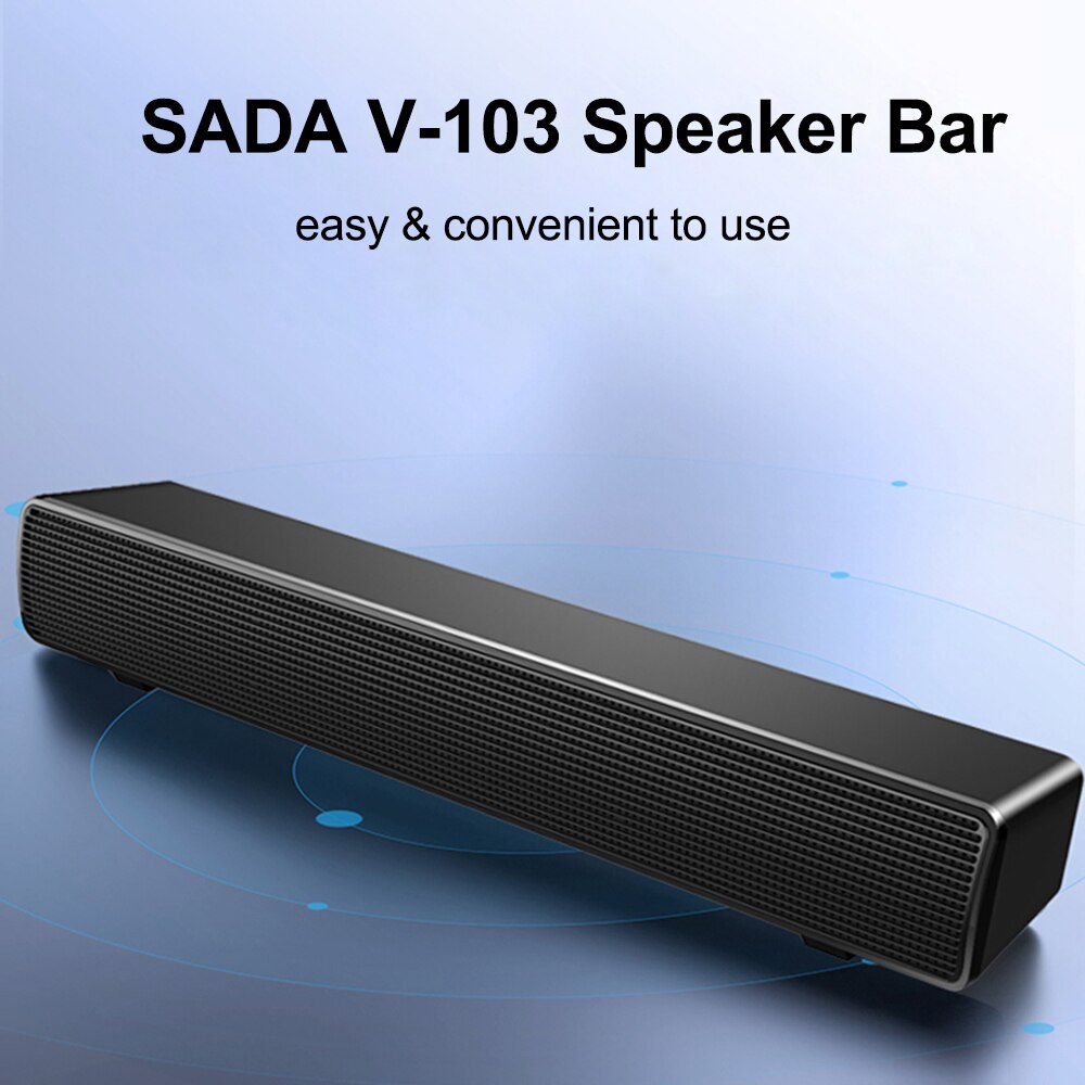 SADA HiFi Sound Wired Speaker Bar Computer Speakers Stereo Computer Sound Bar USB Powered Soundbar Speaker for Smart Phone