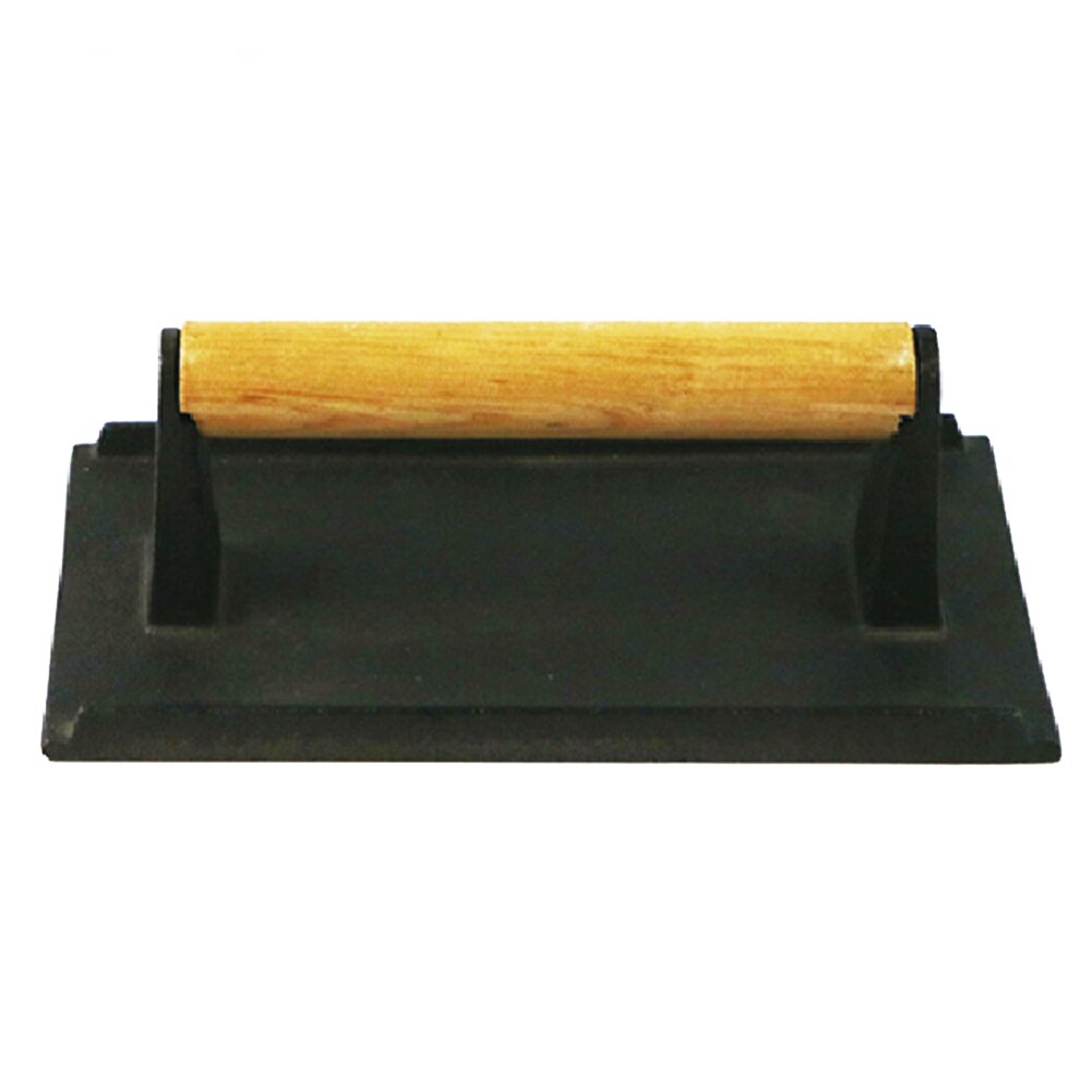 Weight Press Plate Meat Press Cast Iron BBQ Steak Grill With Wooden Handle