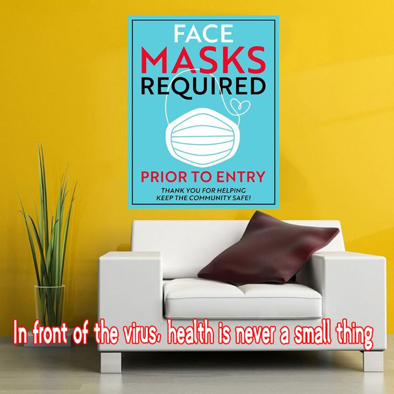 Face Mask Required Sign. Face Covering Required for Entry Sign Helps Keep Your Business Safe. Easy to Install and Works