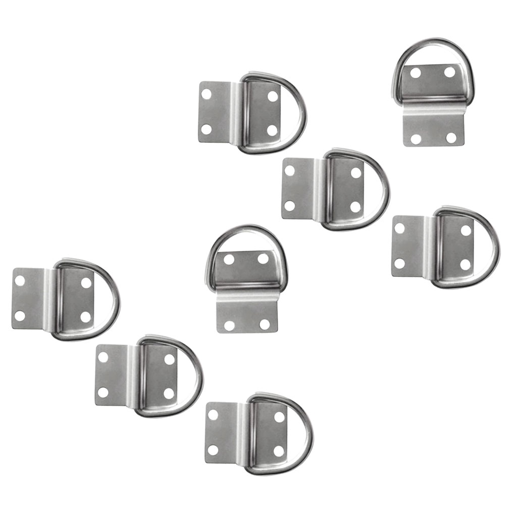 8 Pieces Tie Down Lashing D Ring Cleat Truck Van Trailer Horsebox Transporter Ring