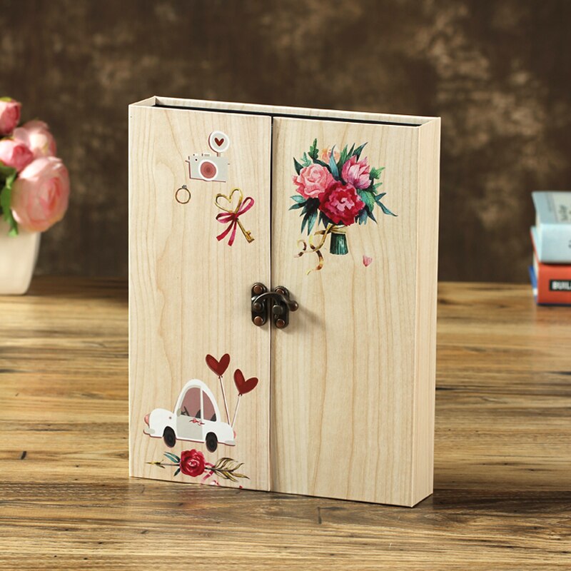 Houten 30 Zwart Papier Sheets Kaart Liefde Thema Bruiloft Diy Fotoalbum Handgemaakte Vintage Foto Foto Scrapbooking Album