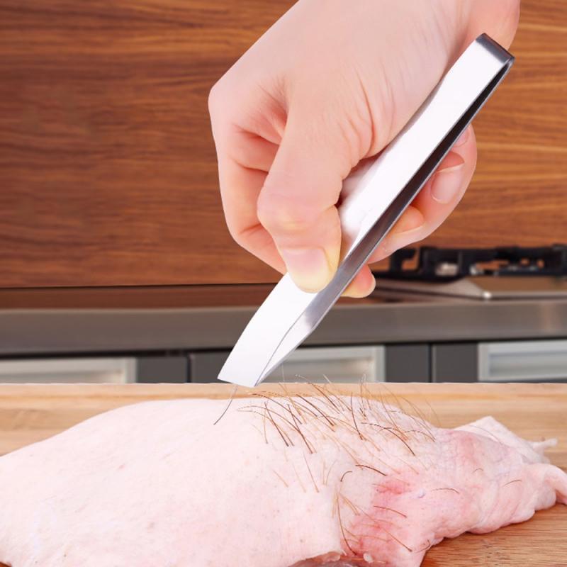1pc ruostumatonta terästä kalanluunpoistaja pihdit metalliset siankarvojen poistoaine tyngät kyniminen turkista luut clip pihdit eläinpihdit bbq