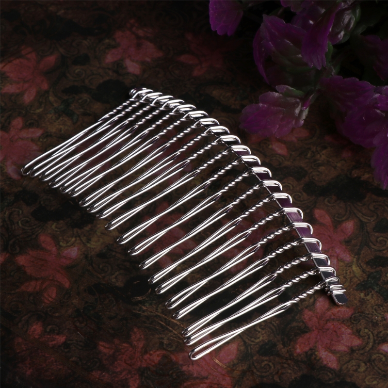 Pinzas para el pelo de 20 dientes para novia, accesorios para el cabello, peine lateral de Metal para velo de novia, herramienta de peinado DIY para mujer