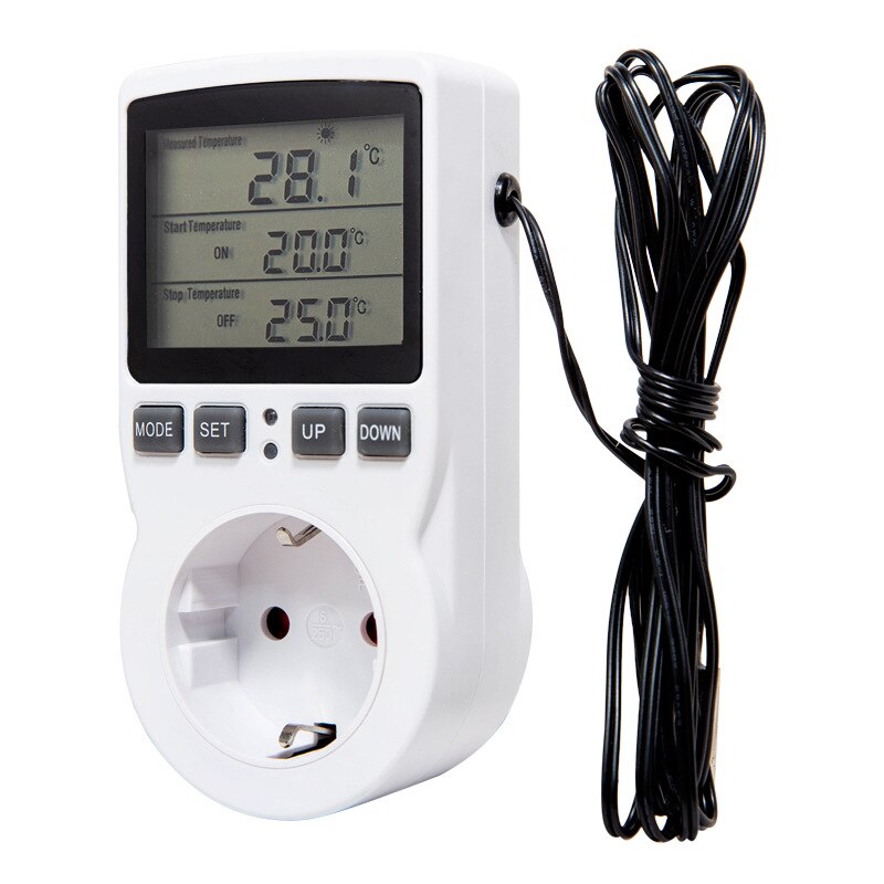 Thermostaat timer stopcontact multifunctioneel lcd-scherm thermostaatregelaar digitaal stopcontact temperatuurdetector timingfunctie