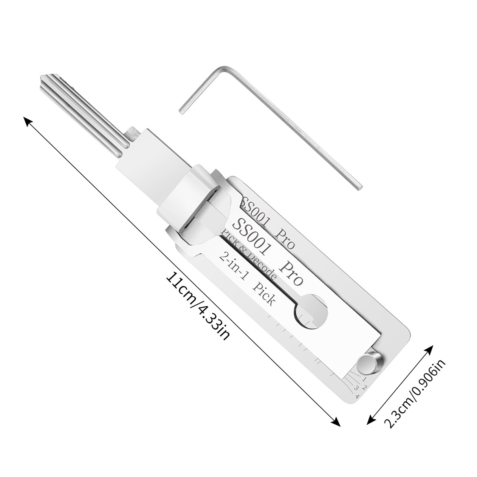 Ss001- nøkkeldekoder rustfritt stål låsnøkkel presisjonskrokplukksett vedlikehold reparasjonsverktøy opplåsing ingeniør multifunksjon