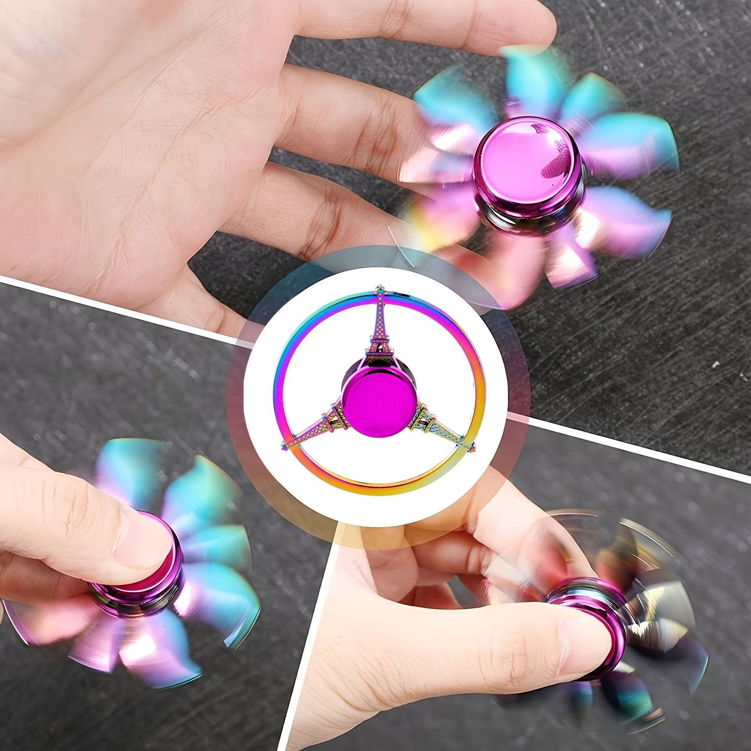 Metal Rainbow Fidget Spinner Gradient Color R188 Mute Bearing EDC Hand Spinner Fingertip Gyro Anti-Anxiety Kids Adult Toys