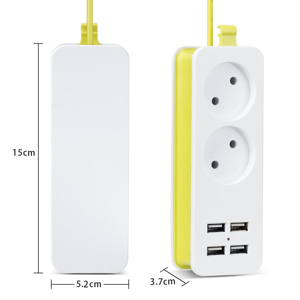 Compact Size Outdoor Travel Power Strip Portable Extension Socket Outlet with 4 USB Wall Charger Smart Desktop Socket