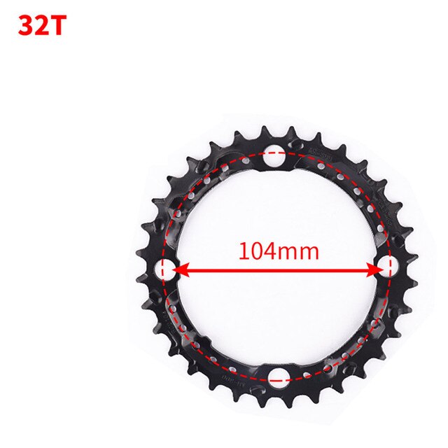 64/104BCD 22T 32T 42T 44T Narrow Wide Bike MTB Chainring Single Tooth Chain Ring Durable Bike Acces Bicycle Part Chainring: 32T