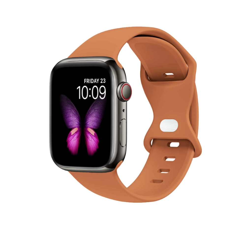 Siliconen lus Voor Apple Horloge band vrouwen voor iwatch 10/9/7/38mm 40mm 41mm 42mm 44mm 45mm 46mm Band: Oranje / 15Mm