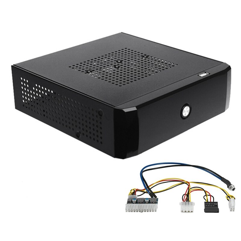 M01 Mini Itx Case Met 84W 12V Voeding Board Htpc Chassis Case USB2.0 Itx Behuizing Industriële Controle chassis: Default Title