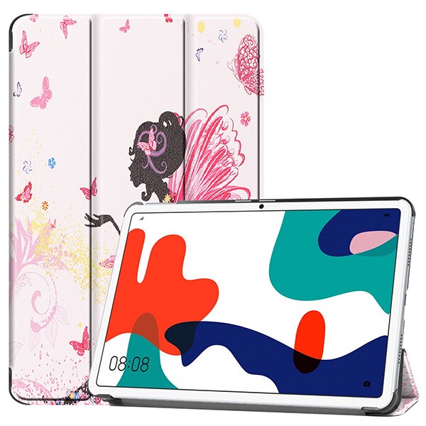 Étui pour tablette huawei matepad 10.4 , housse 3-w09 protection fine et pliable en 10.4 parties avec fonction veille automatique: Fille