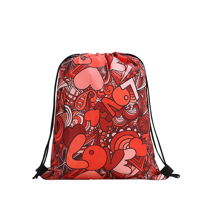 Trekkoordrugzak dames 3d print reistas softback heren casual tassen unisex dames schoudertas trekkoord rugzak