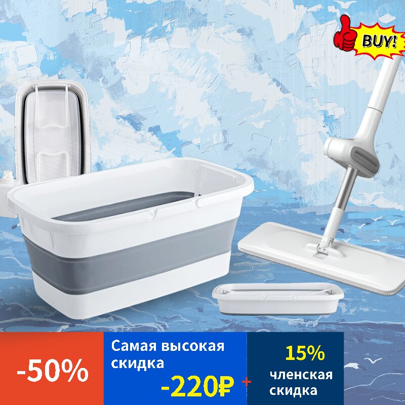 Draagbare Vouwen Cleaning Emmer Mop Houder Outdoor Vissen Toerisme Milieubescherming Wastafel Badkamer Emmer Wasstraat Hulpmiddel