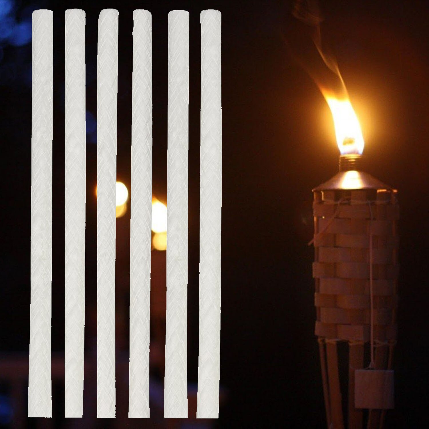 12 stk / sæt 25cm lang fakkel væge alkohololielampe glasfiber udskiftning væger kaarsene candele velas stoppini di olio diy håndværk