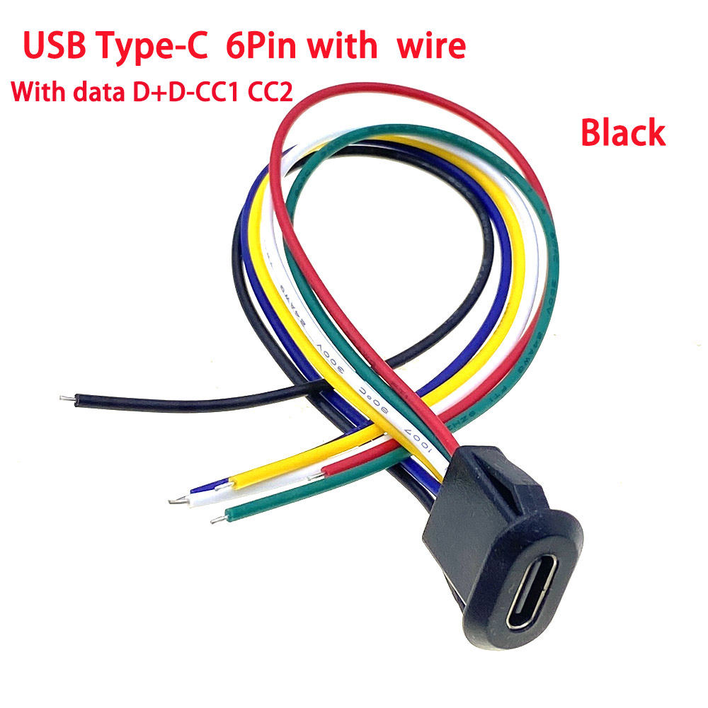 2/4/6P USB-C Connector Type-C Jack Female Type-C With card buckle High Current Fast Charging Jack Port USB-C Charger Plug Socket