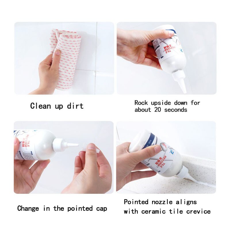 280ml Tile Repair Glue Refill Agent Epoxy Waterproof Grout Sealant for Floor Seam Gap Repair Mouldproof Restore Tile Grout Lines