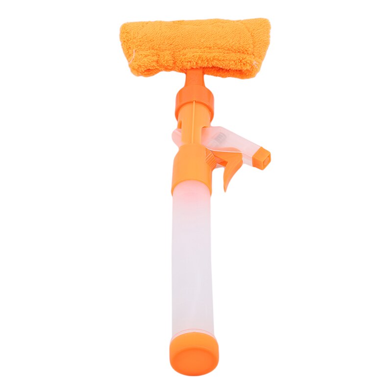 Double Sided Long Handle Glass Cleaning Tool Wiper Multifunctional Window Cleaner Household Spray Wiper: orange