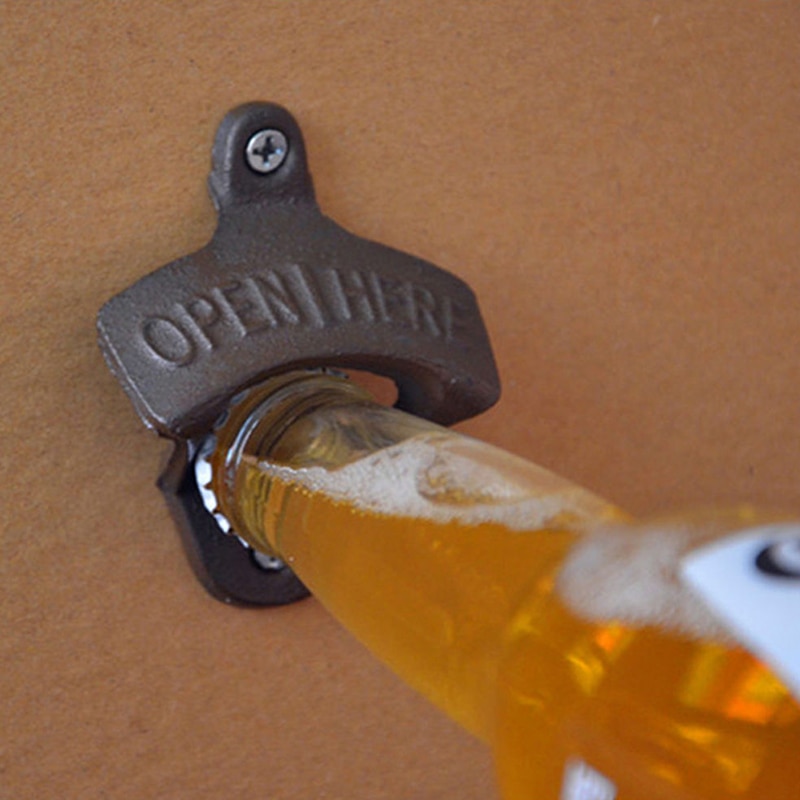 1 pc stary rustykalny żelazny otwieracz piwa butelka otwieracz ścienny wiszący antyczny styl rdzy bar pub piwa butelka kuchnia przydatne narzędzie