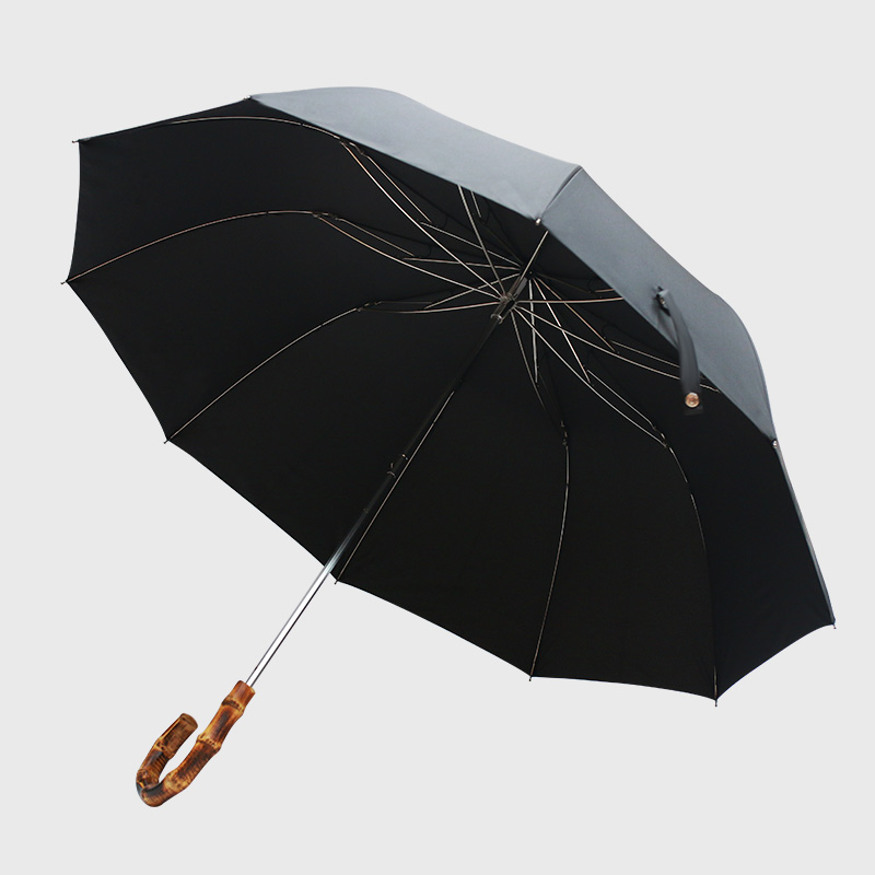 Waterproof Large Auto Umbrella – Wind-Resistant & Sturdy Long Handle: black