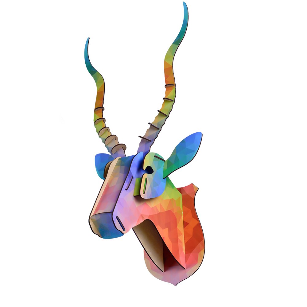 3D Dierenkop Muur Mount Herten/Eenhoorn/Rhino Hoofd Houten Diy Speelgoed Kinderkamer Muur Opknoping Decoratie Verjaardag kerstcadeau: 7