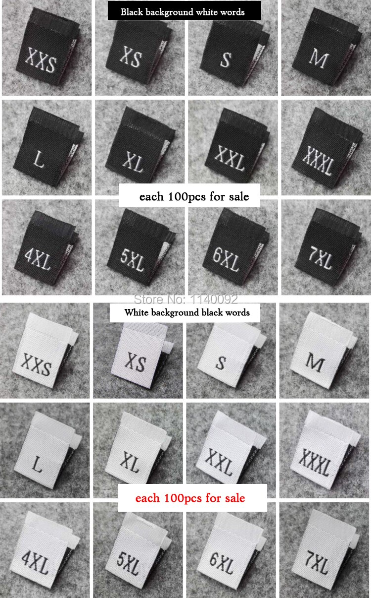 clothing size labels with cut and fold/number tags/kids size label/Europe size tag/garment woven labels 100 pcs a lot