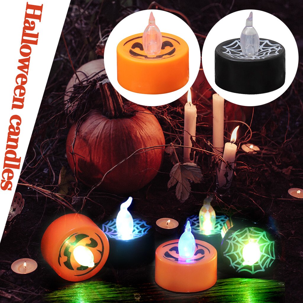 Halloween Jack-o '-lantern Bar Battery Powered LED Candle Lights Flameless Simulated Led Candle Lamp For Halloween Candles Party