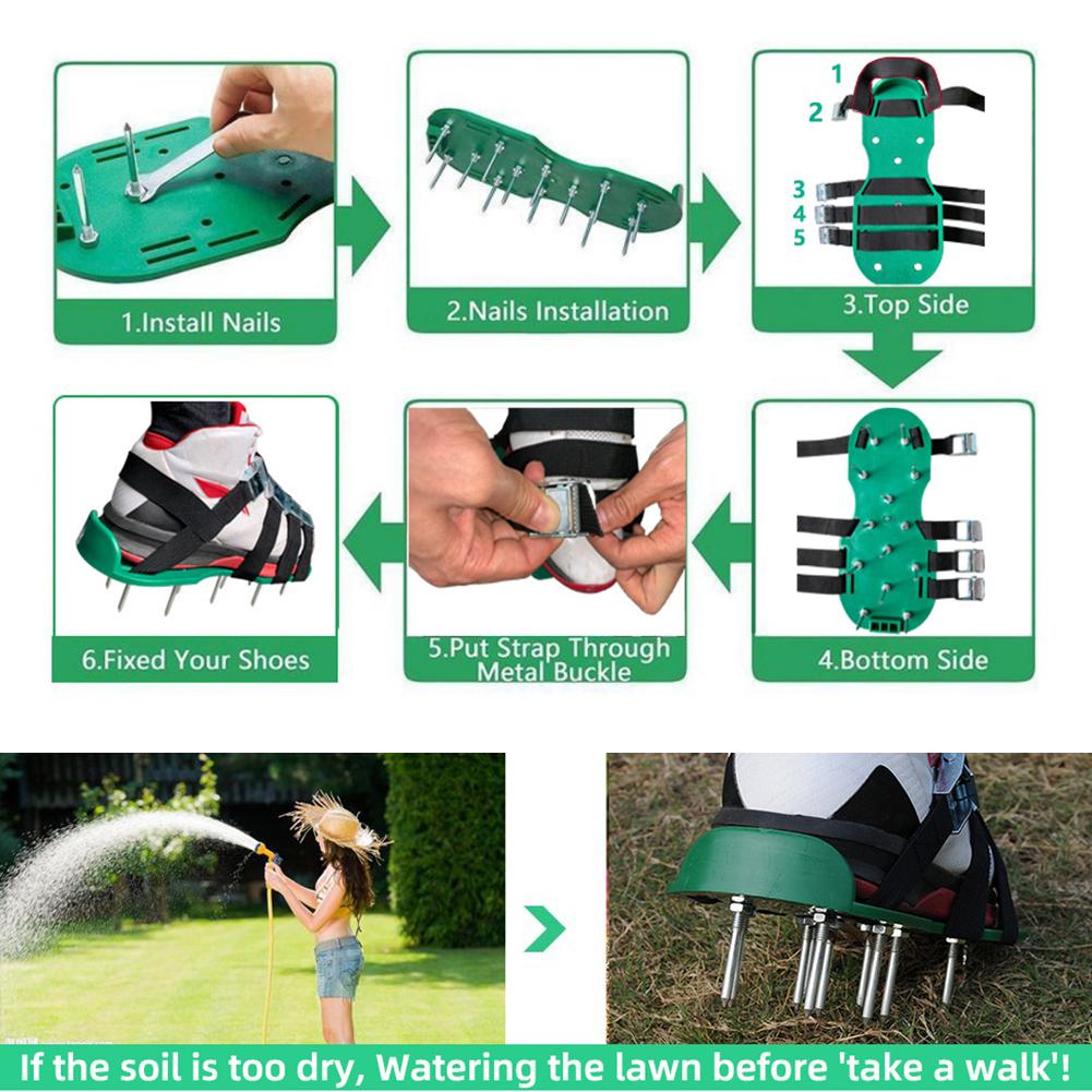 Practical Lawn Aerator Shoes Lawn Aerating Shoes With Spikes Heavy Duty For Garden Courtyard Aerating Lawn Roots Grass