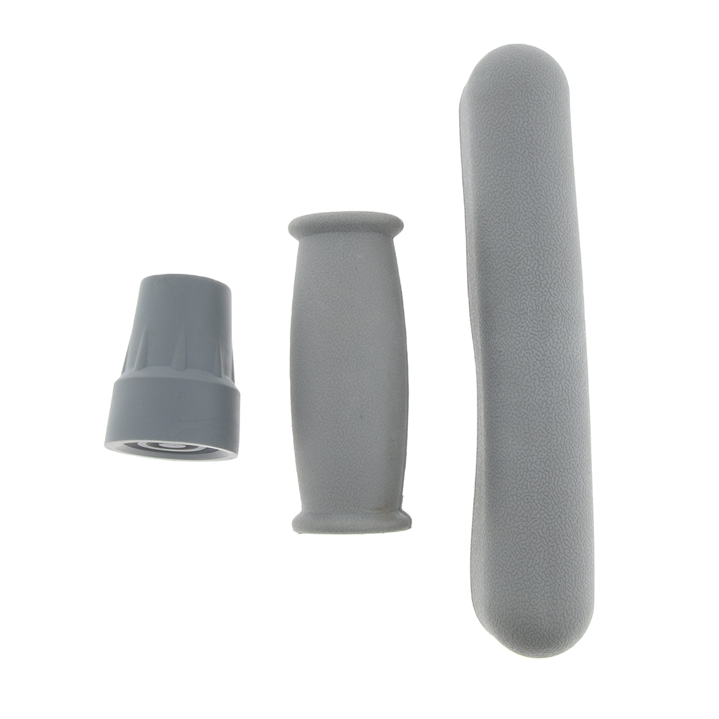 2 ensemble béquille accessoire Kit béquille coussinet + poignée Grip housses + embout cache gris