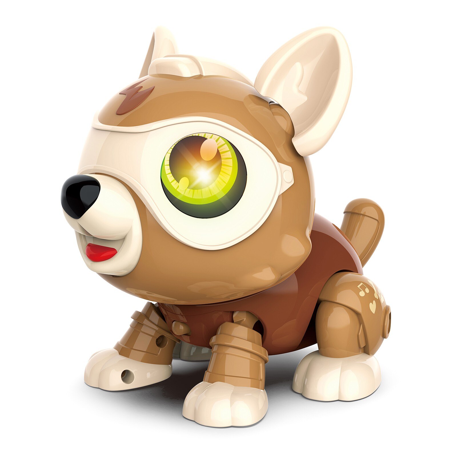 Perro Robot electrónica para perros y cachorros, Control de ladridos por voz, Control táctil, para niños: Marrón
