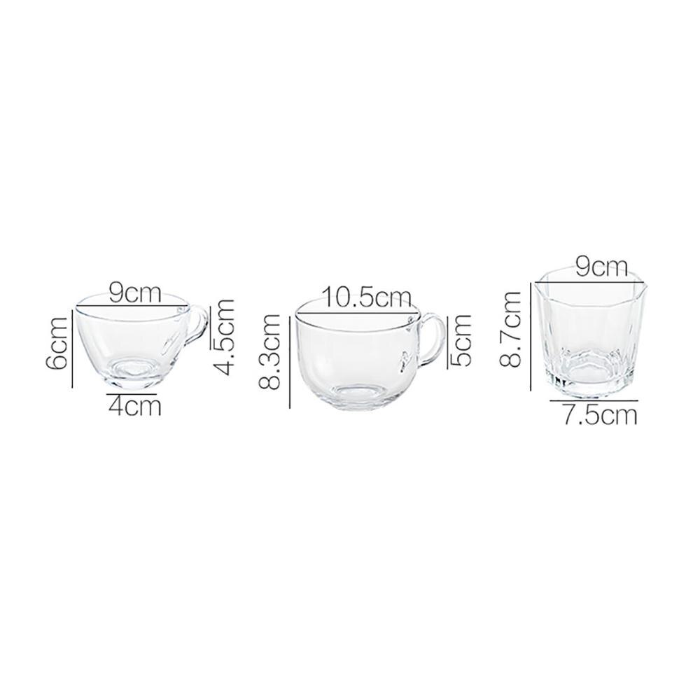 1PC Thickent Double Wall Tea Glass Cup Breakfast Salad Bowl Household Glass Drink Juice Milk Cup With Handle