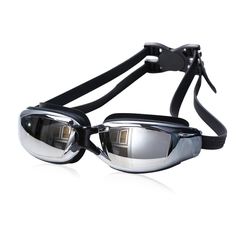 JUNHAIINS Professioneel siliconen duikmasker Ademhalingsbuis Anti-condens Gehard glas Zwemmen Snorke Set voor watersport: Donkergrijs