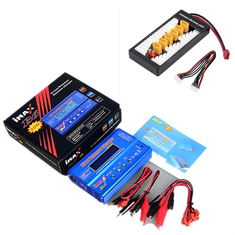 iMAX B6 Lcd-scherm Digitale RC Lipo NiMh Batterij Balance Charger + B6AC Lipo Opladen XT60/T Plug Adapter Board 2-6 S