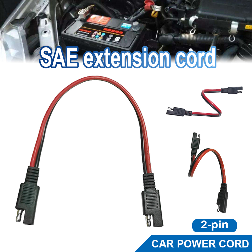 2 Pin SAE Power Automotive Extension Cord Cable 14AWG 30cm SAE to SAE Quick Connector Solar Battery Plug Wire Accessories
