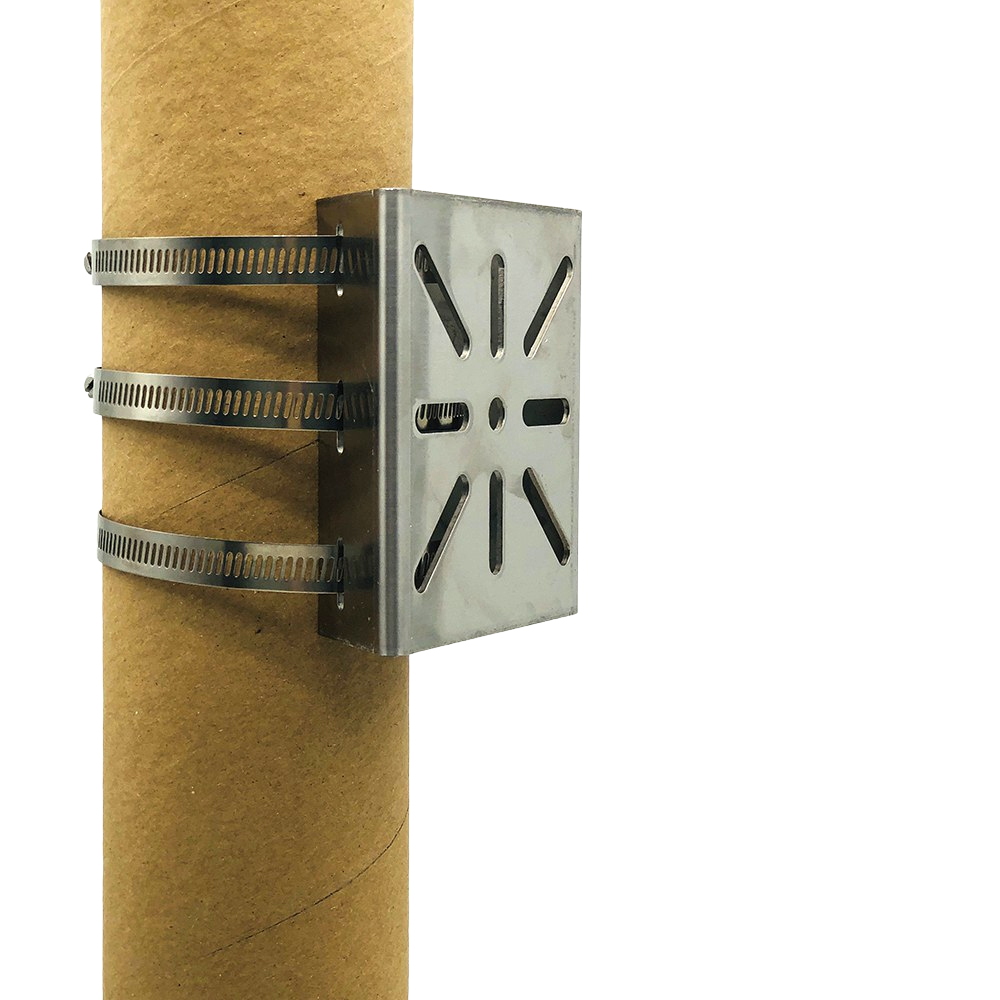 Upright Post Pillar CCTV Camera Bracket Stainless Steel Anti-Rust Pole Mount Vertical Holder Base with Hoops