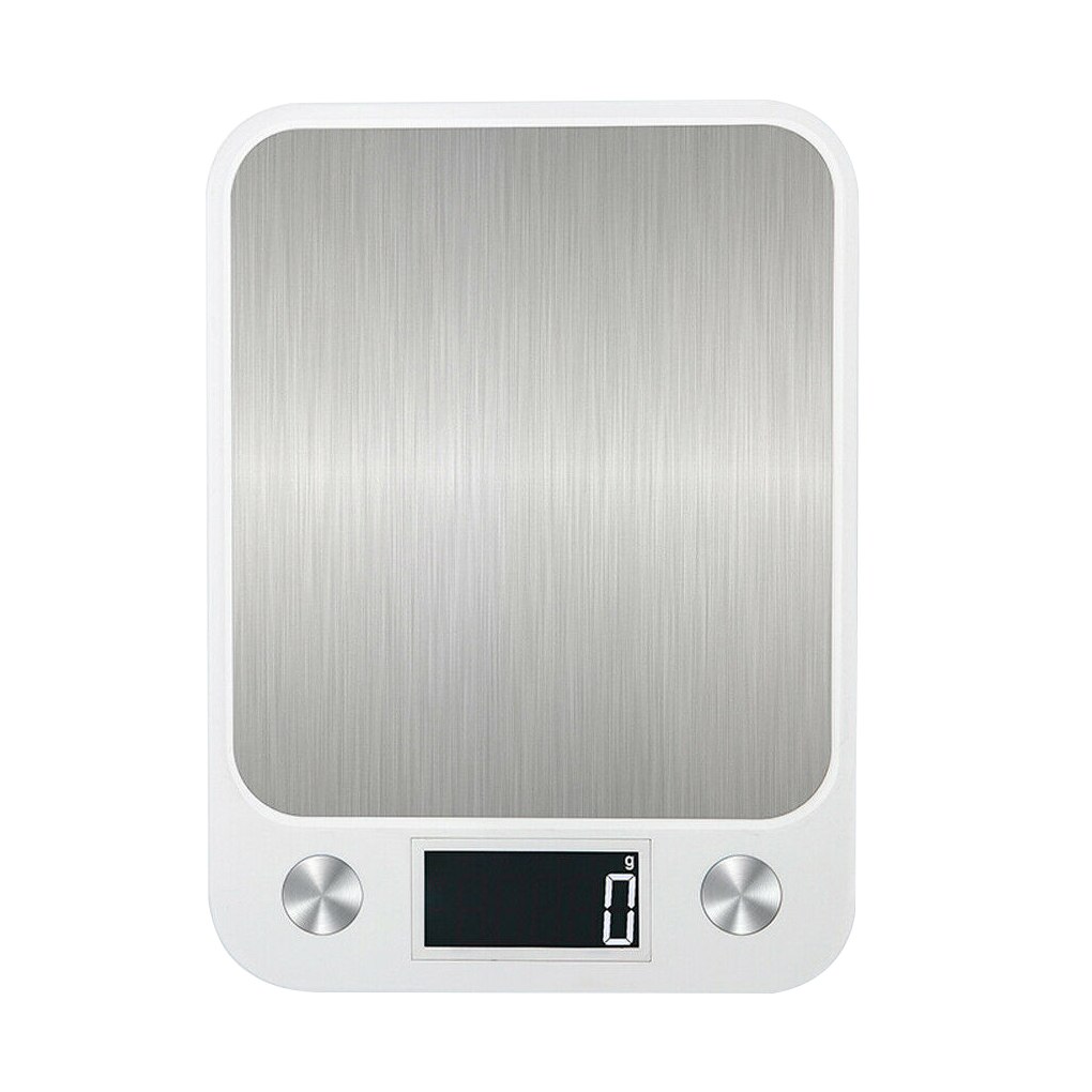 Kitchen Digital Scale 10kg/1g Cooking Baking Scale Waterproof Backlit LCD Screen Weighing Device: White