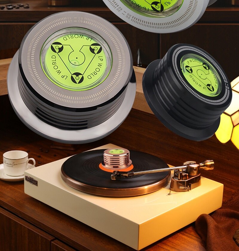 3- in- 1 -plattenklemmung aus aluminiumlegierung zur stabilisierung und zum ausbalancieren von schallplatten für plattenspieler und phonographen