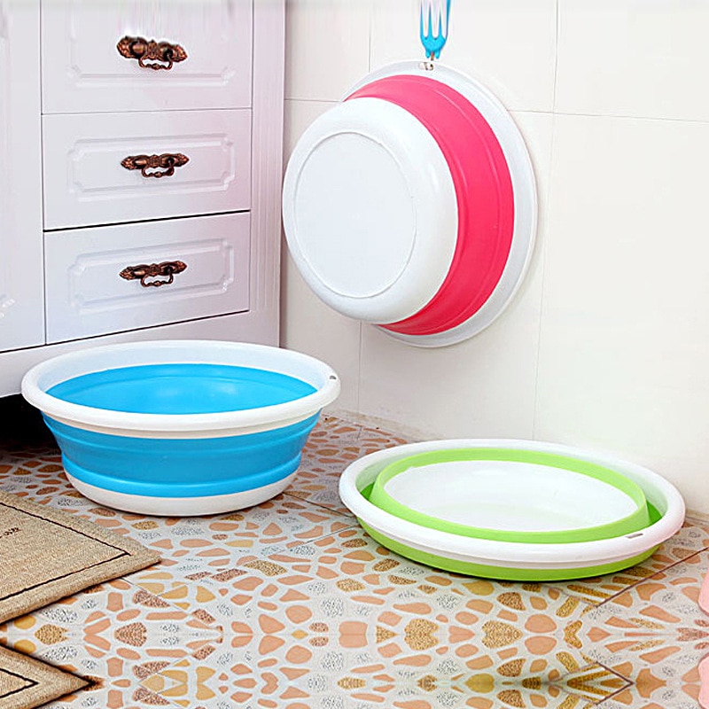 Folding Bucket Basin Portable Collapsible Washbasin for Household Laundry Car Washing Camping Travel Outdoor Bathroom Wash Basin