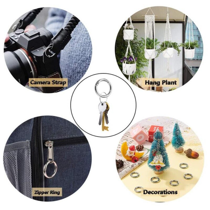 5 Stks/partij Metalen O Ring Lente Sluitingen Openen Ronde Karabijnhaak Sleutelhanger Tas Clips Haak Hond Keten Gespen Connector Voor Diy sieraden