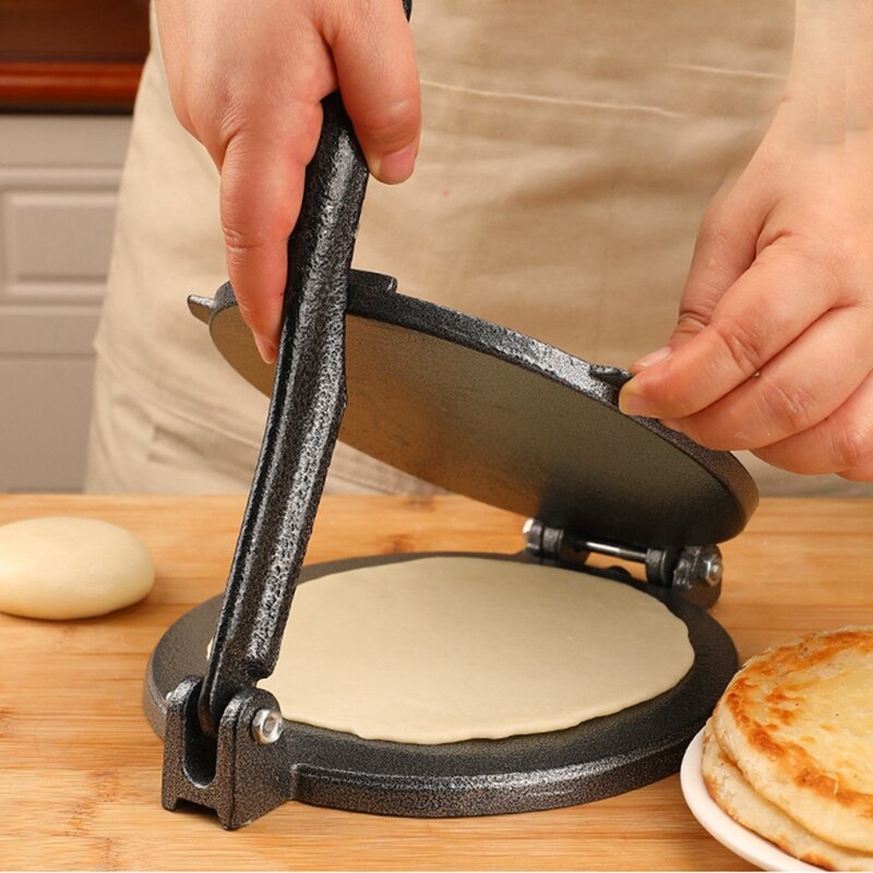 Tortillapresse 16,5 Cm Aus Gusseisen – Antihaftbeschichtet, Für Tortillas, Fladenbrote & Pizza