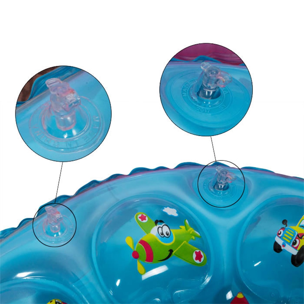 Cartoon Inflatable Swimming Circle Rings Swim Pool Float Wheels Adults Kids Child Summer Water Sport Thick Crystal Random Colors