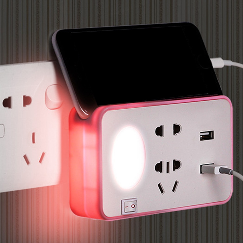 Dual Socket Machine Wireless socket Intelligent Dual USB Socket Night ... – Grandado