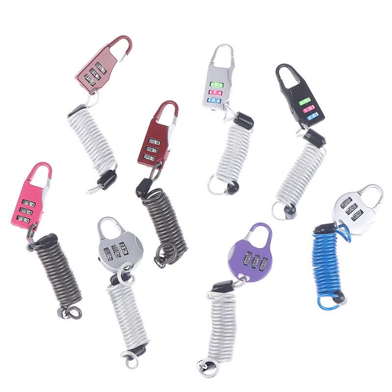 Stretch Length Cycle Lock Elastic Rope Anti Theft Bike Motorcycle Scooter Spring Cable Wire 3 Digits Combination Password TXTB1