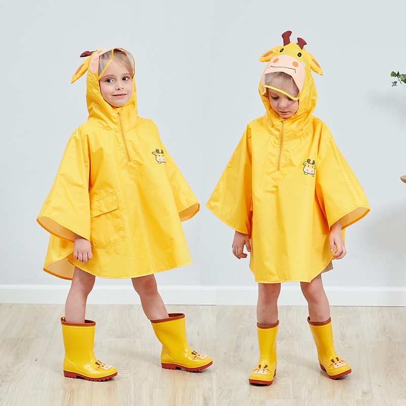 Poncho impermeable para niños y niñas, ropa de lluvia tipo capa, impermeable, de animales, Poncho