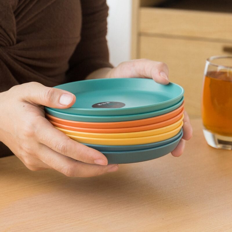 6 Inch Small Dish Salted Vegetable Plates Desktop Spitting Bone Dish Plastic Snack Fruit Cake Dish Dining Table Garbage Plate #