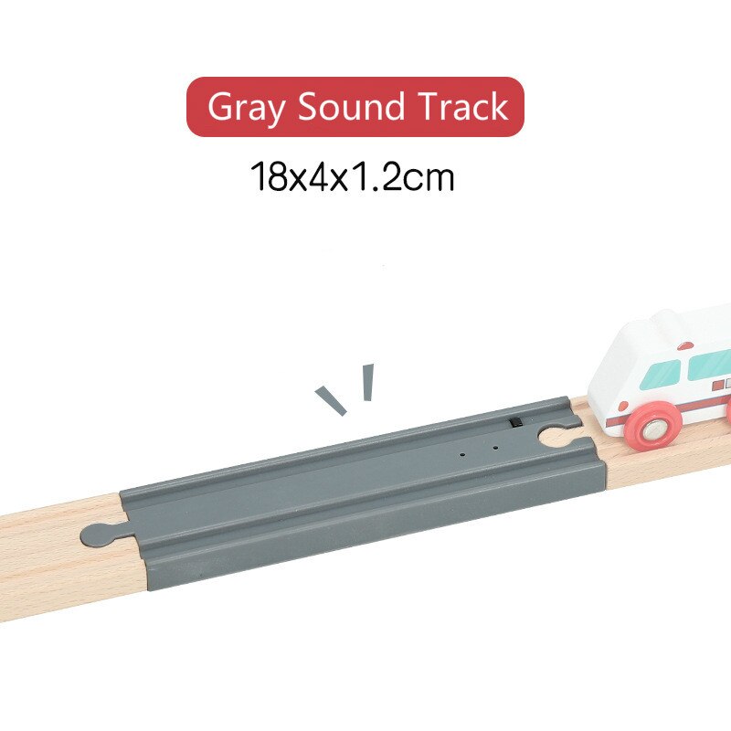 4 Kleur Lange Rechte Elektrische Geluid Trein Spoor Touch Mechanisme Knop Compatibel Met Houten Trein Spoor Thom Als Biro slot: Gray Sound Track