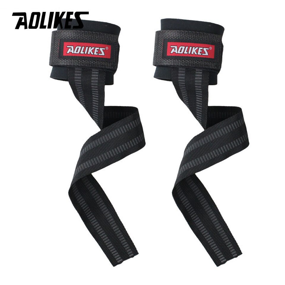 Aolikes 2 stk/parti gym sport armbånd fitness håndvægte træning håndled støtte stropper wraps med hånd power bands vandret stang: Gul