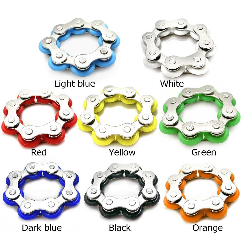 Decompression Pressure Reduction Fun Bicycle Chain Key Ring Fidget Toy Stress Reliever Anxiety Relief