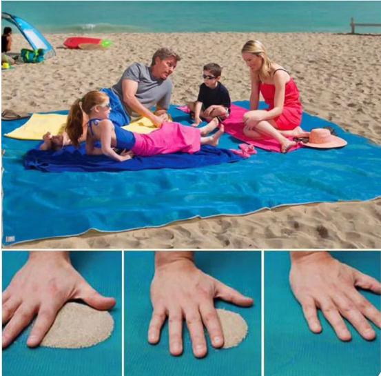 Magisk strandmåtte udendørs rejser magisk sand fri måtte strand picnic camping vandtæt madras tæppe foldbar sandfri strandmåtte