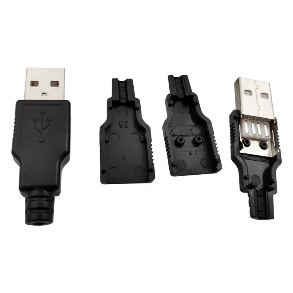 Type A USB Plug 4 Pin Plug Socket Male USB Socket Connector With Cover DIY Connector Electrical Equipment Parts